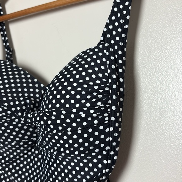 Niptuck Multi Fit Cup One Piece Swimsuit Black White Polka Dot Size 8 - Picture 5 of 16